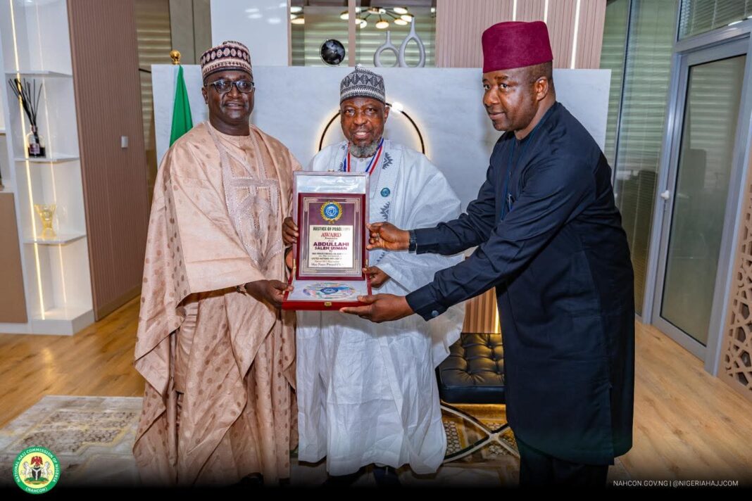 NAHCON Chairman Prof. Abdullahi Saleh Usman Honored with Justice of Peace Title by UN-Affiliated Organization
