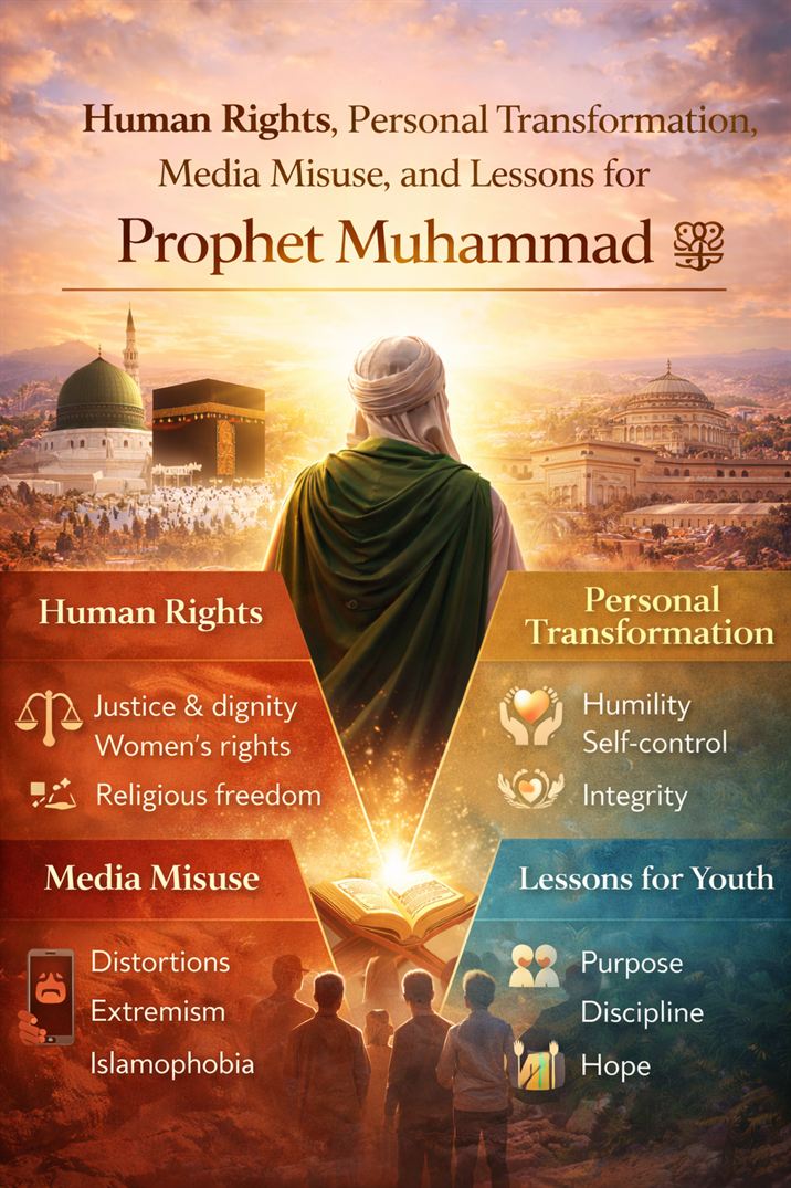 Human Rights, Personal Transformation, Media Misuse, and Lessons for Youth — Learning from Prophet Muhammad (ﷺ)
